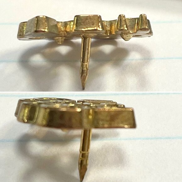 USA Olympic Rings Lapel Pin Gold Tone Collectible Sports Memorabilia Vintage Sty - Picture 5 of 8